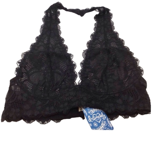 Free People Black Galloon Lace Halter Bra (NWT) (Size: XS) - Picture 8 of 10
